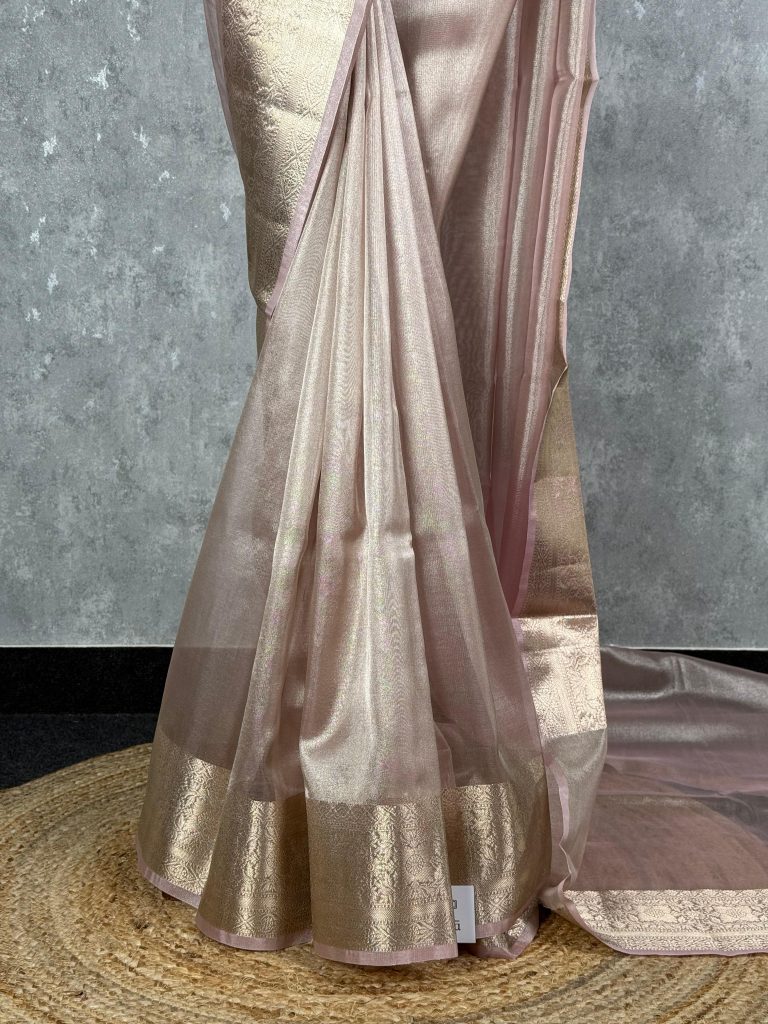 SEMI TISSUE ORGANZA BANARASI SAREE - Image 3