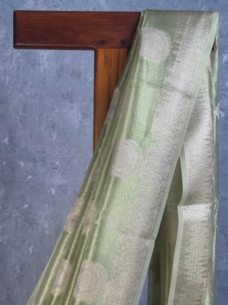 SEMI TISSUE ORGANZA BHUTA BANARASI SAREE - Image 2