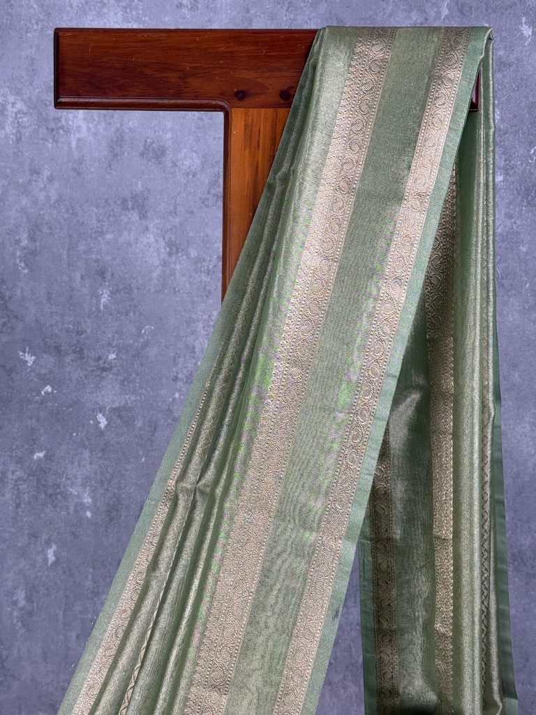 SEMI TISSUE ORGANZA BANARASI SAREE - Image 2