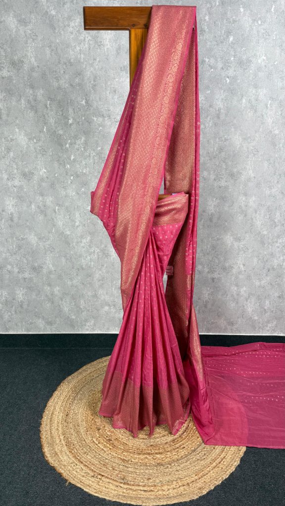 SEMI GEORGETTE ANTIQUE ZARI BANARASI SAREE