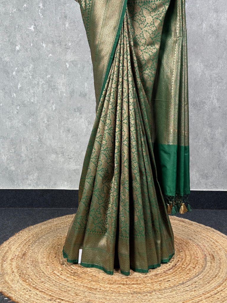 SEMI KATAN ANTIQUE ZARI BROCADE BANARASI SAREE - Image 3