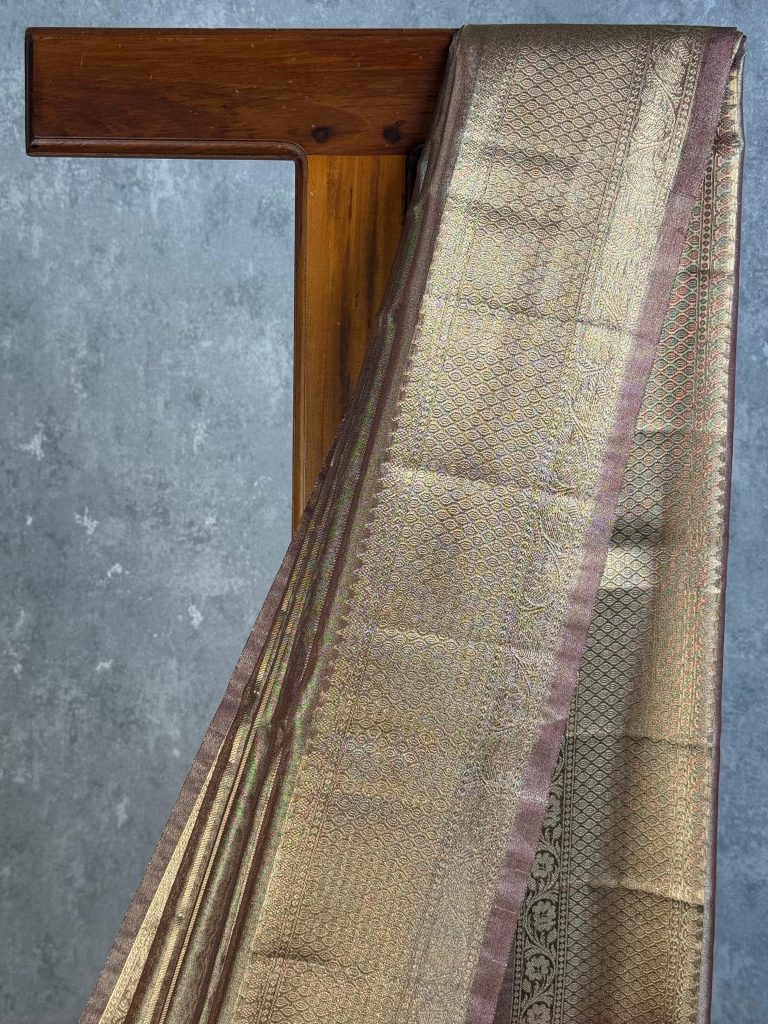 SEMI TISSUE ORGANZA BANARASI SAREE - Image 2
