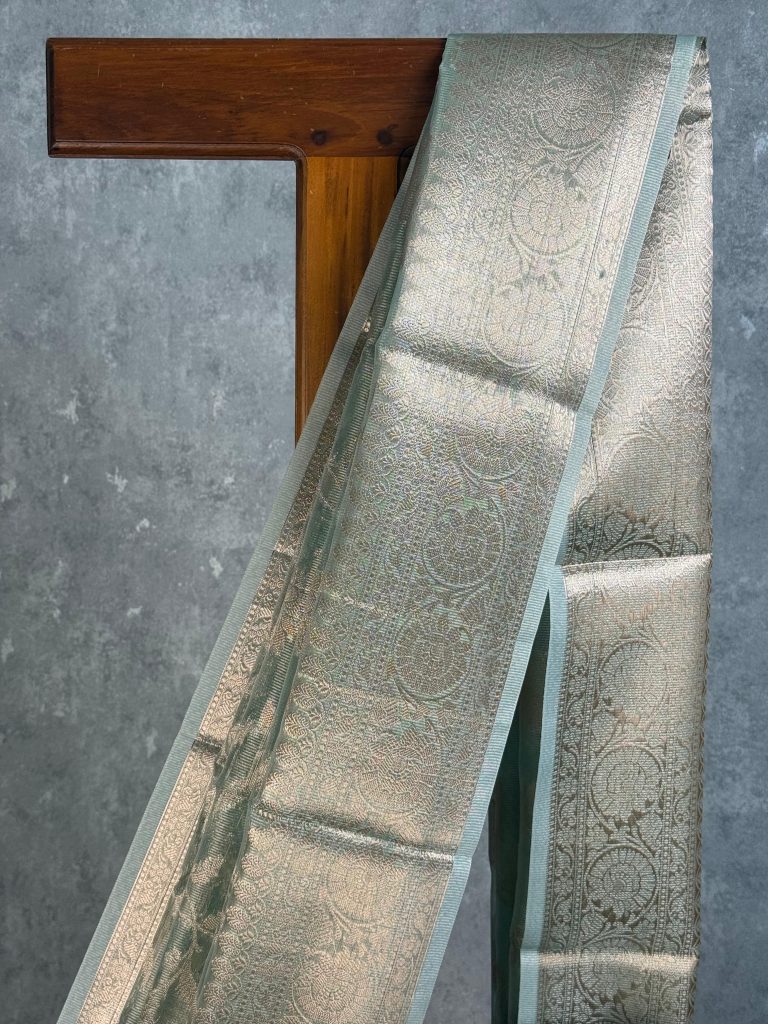 SEMI TISSUE ORGANZA JAAL BANARASI SAREE - Image 2