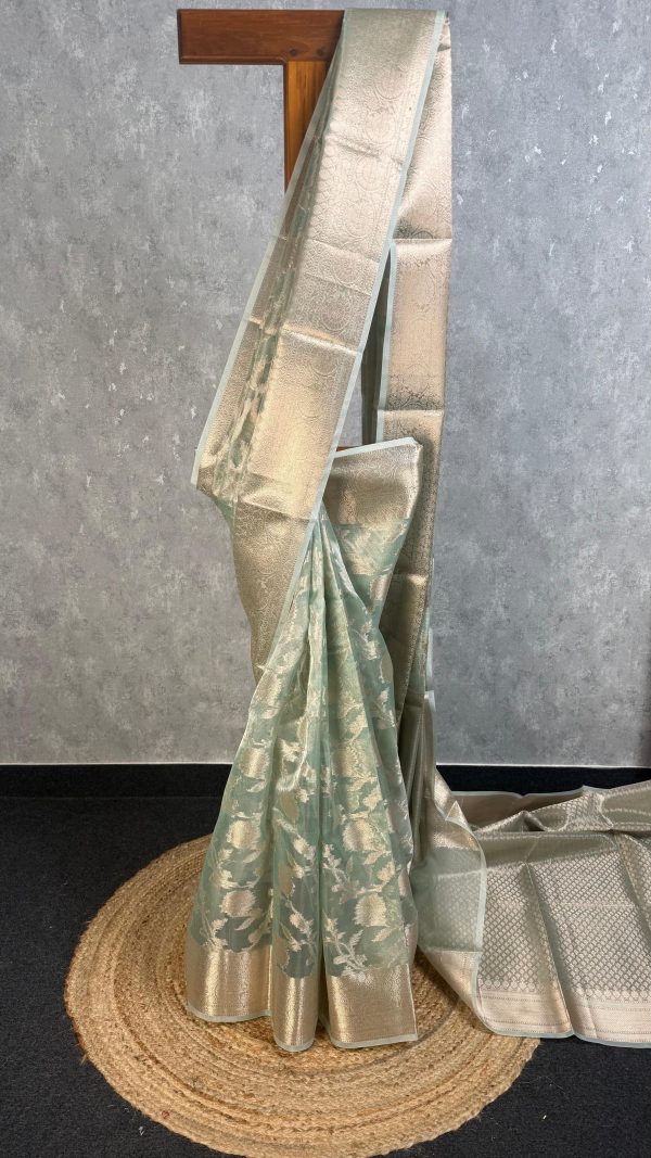 SEMI TISSUE ORGANZA JAAL BANARASI SAREE