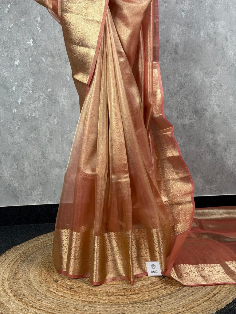 SEMI TISSUE ORGANZA BANARASI SAREE - Image 3