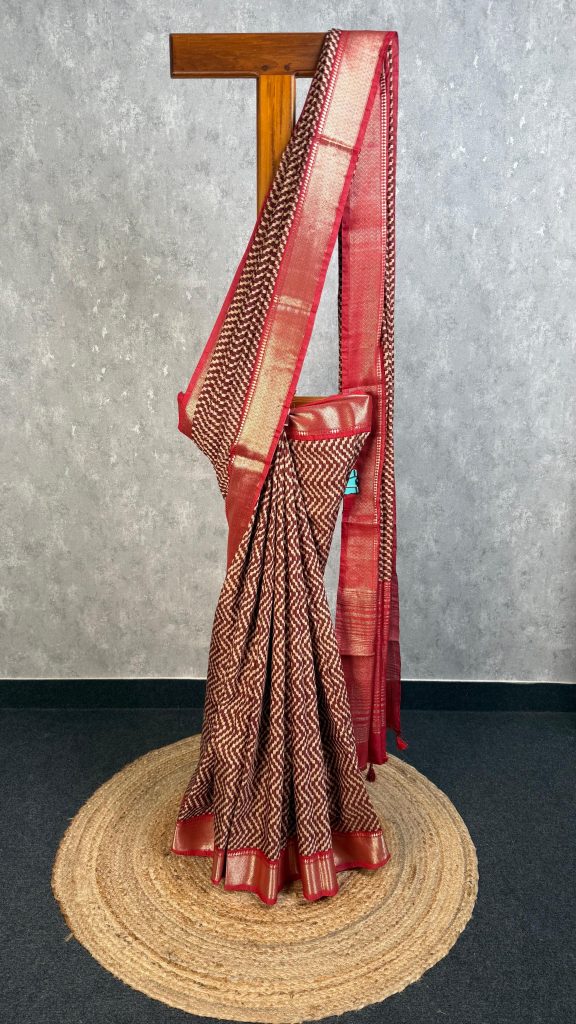 ASSAM SILK PRINTED BANARASI SAREE