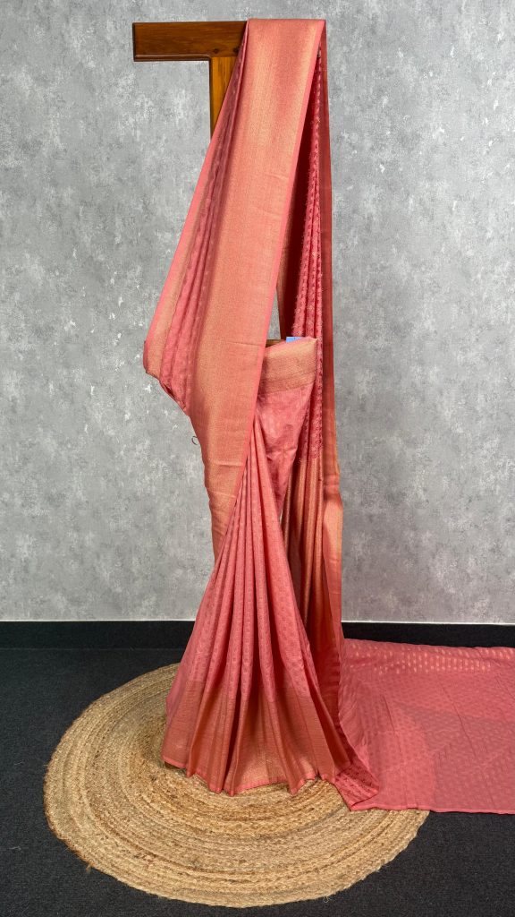 SEMI CREPE GOLD ZARI BANARASI SAREE