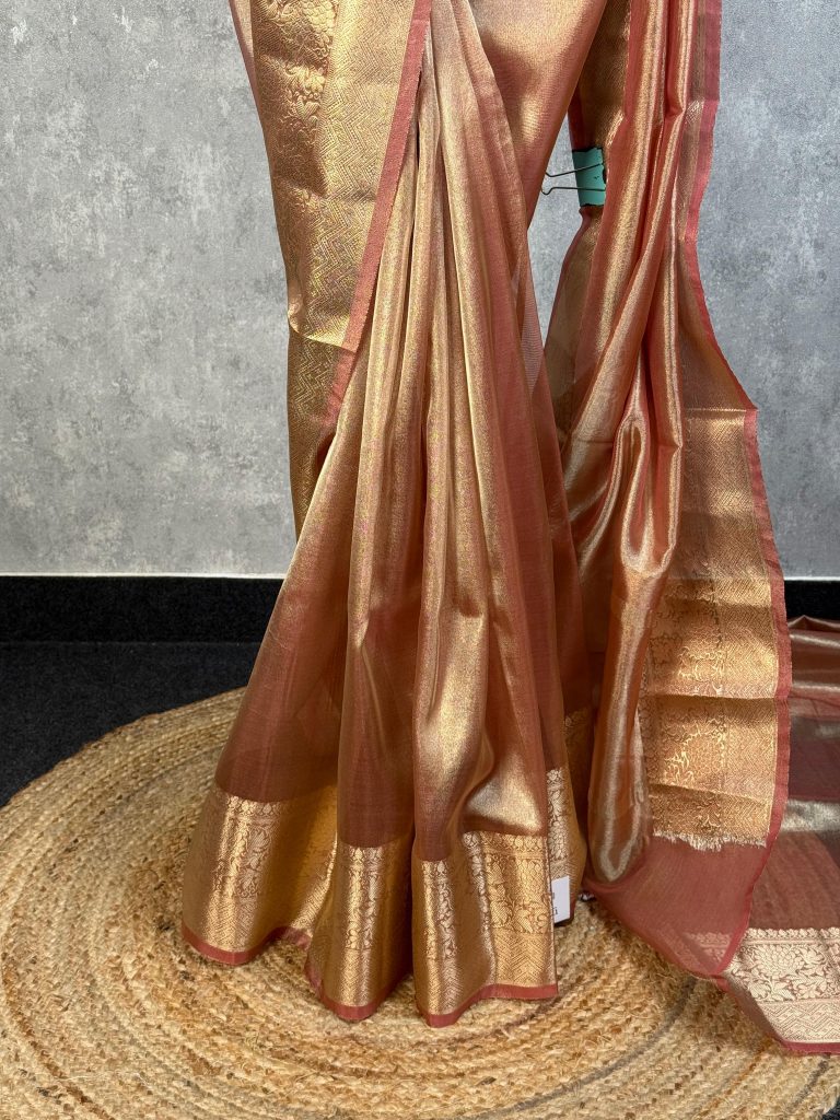SEMI TISSUE ORGANZA BANARASI SAREE - Image 3