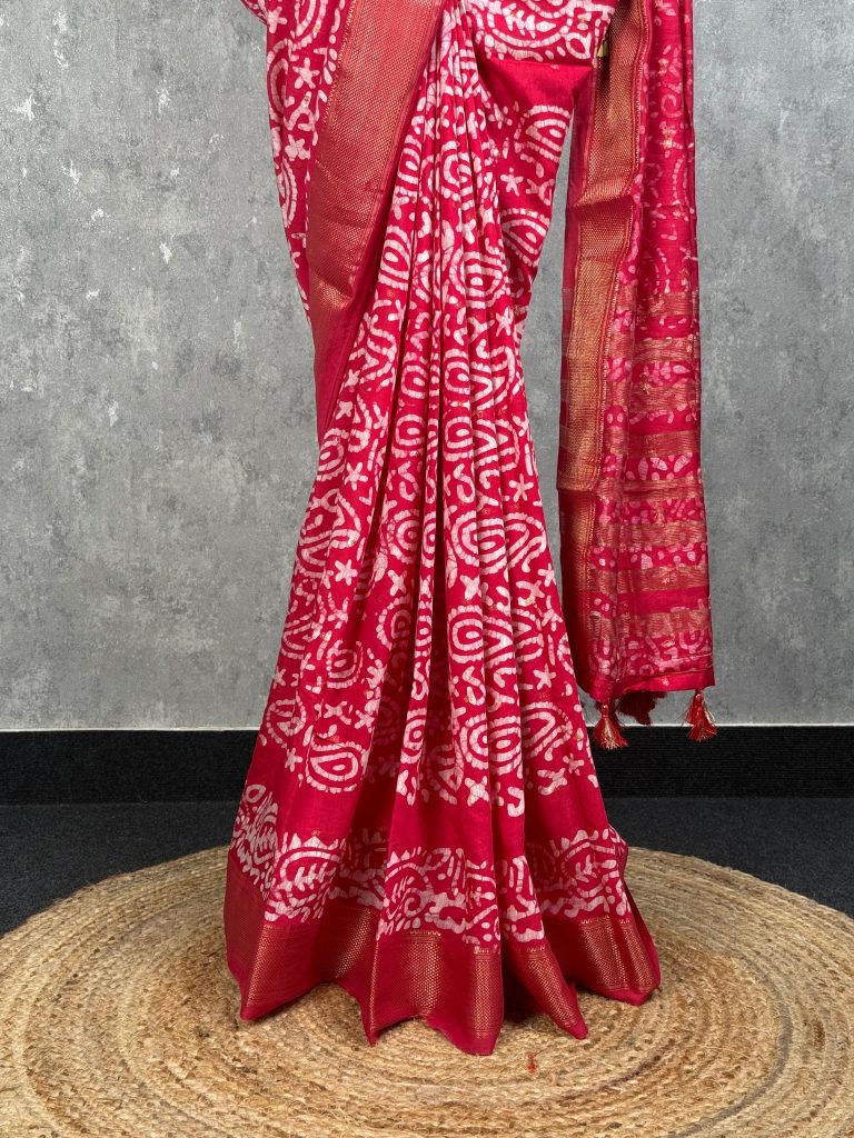 ASSAM SILK PRINTED BANARASI SAREE - Image 3