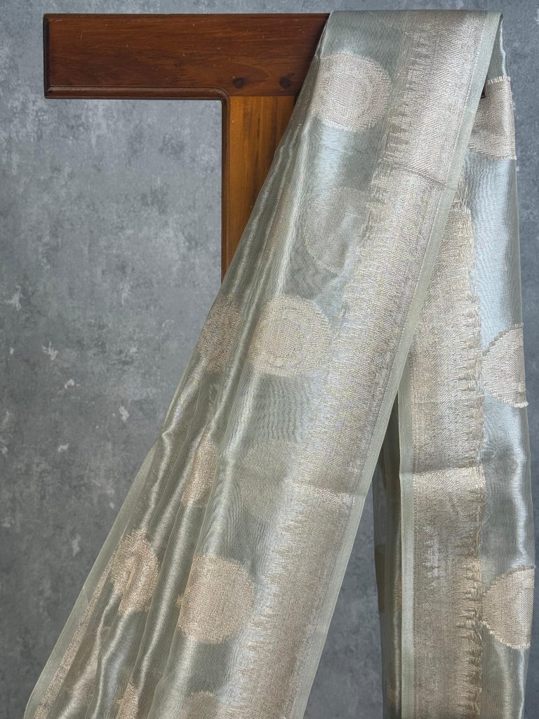 SEMI TISSUE ORGANZA BHUTA BANARASI SAREE - Image 2