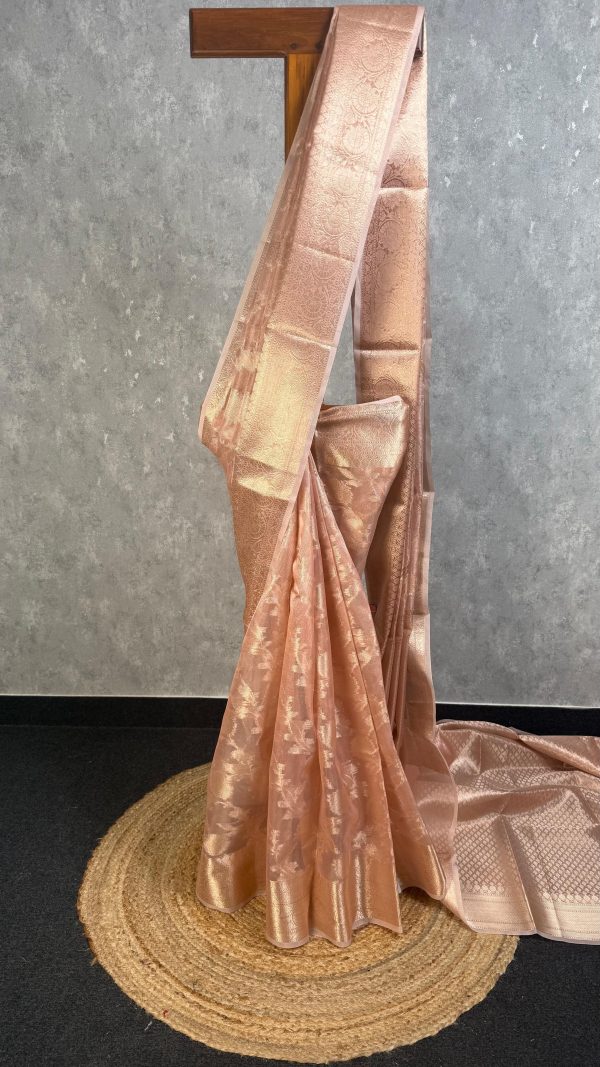 SEMI TISSUE ORGANZA JAAL BANARASI SAREE