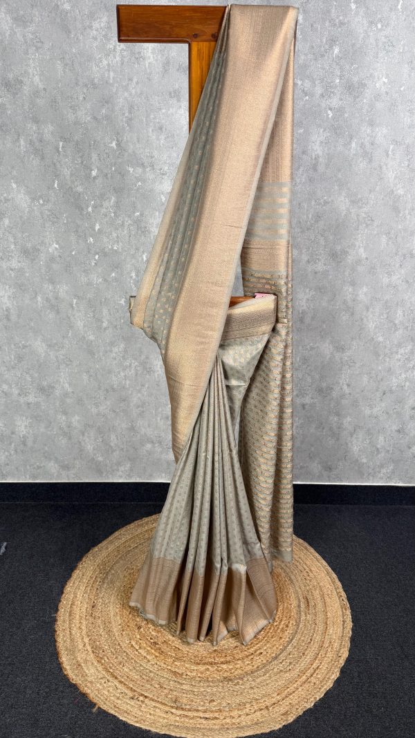 SEMI CREPE GOLD ZARI BANARASI SAREE
