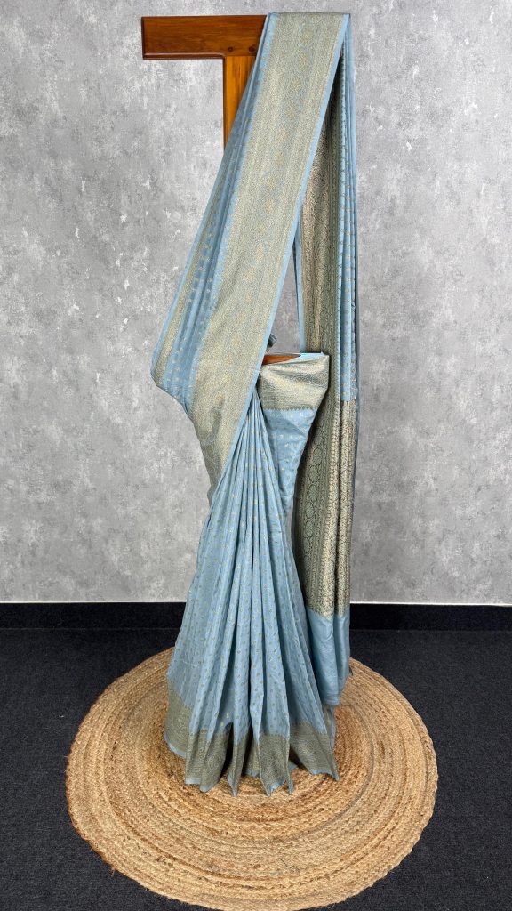 SEMI GEORGETTE ANTIQUE ZARI BANARASI SAREE