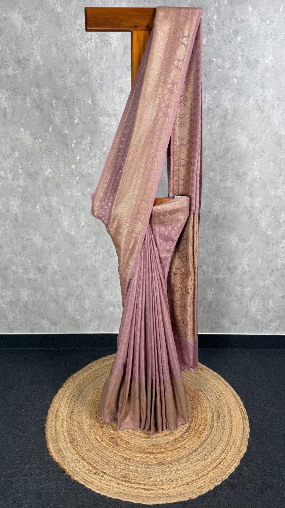 SEMI GEORGETTE ANTIQUE ZARI BANARASI SAREE