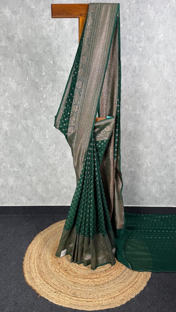 SEMI GEORGETTE ANTIQUE ZARI BANARASI SAREE