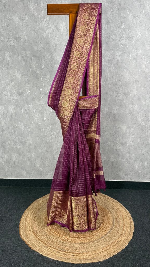SILK ORGANZA ZARI CRUSH BANARASI SAREE