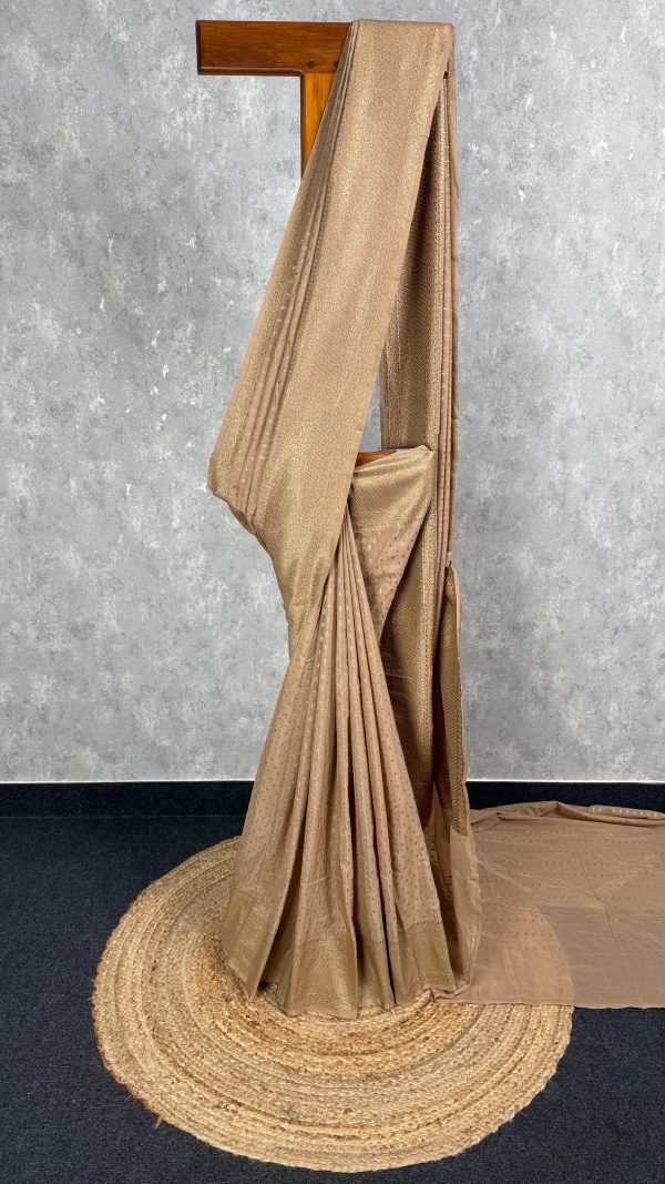 SEMI GEORGETTE ANTIQUE ZARI BANARASI SAREE