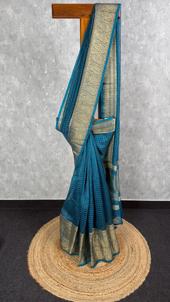 SILK ORGANZA ZARI CRUSH BANARASI SAREE