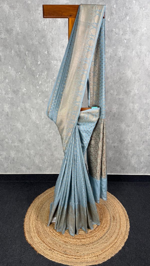 SEMI GEORGETTE ANTIQUE ZARI BANARASI SAREE