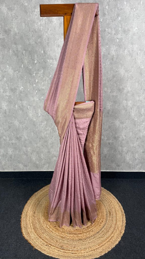 SEMI GEORGETTE ANTIQUE ZARI BANARASI SAREE