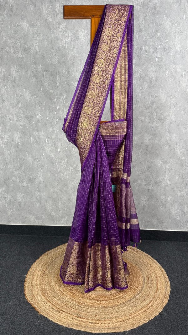 SILK ORGANZA ZARI CRUSH BANARASI SAREE