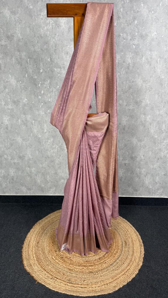 SEMI GEORGETTE ANTIQUE ZARI BANARASI SAREE
