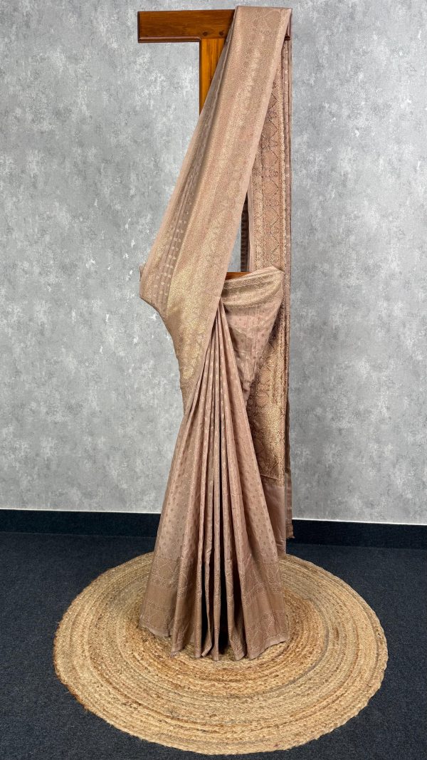 SEMI GEORGETTE ANTIQUE ZARI BANARASI SAREE