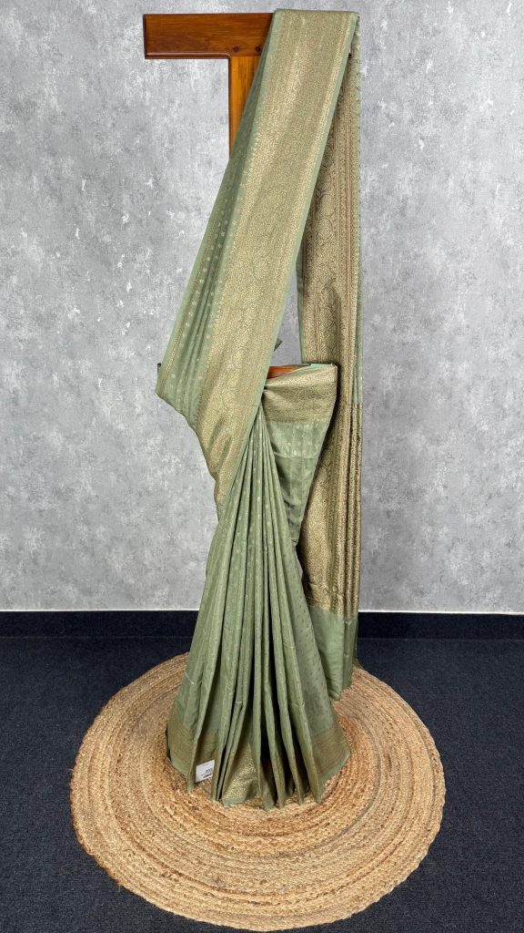 SEMI GEORGETTE ANTIQUE ZARI BANARASI SAREE