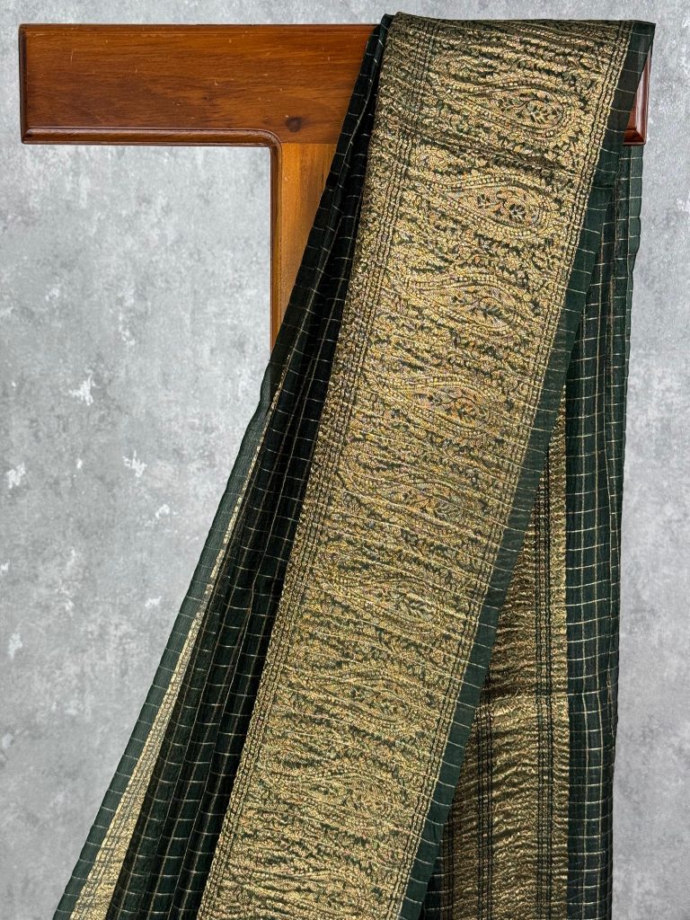 SILK ORGANZA ZARI CRUSH BANARASI SAREE - Image 2