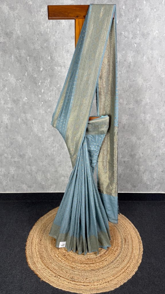SEMI GEORGETTE ANTIQUE ZARI BANARASI SAREE