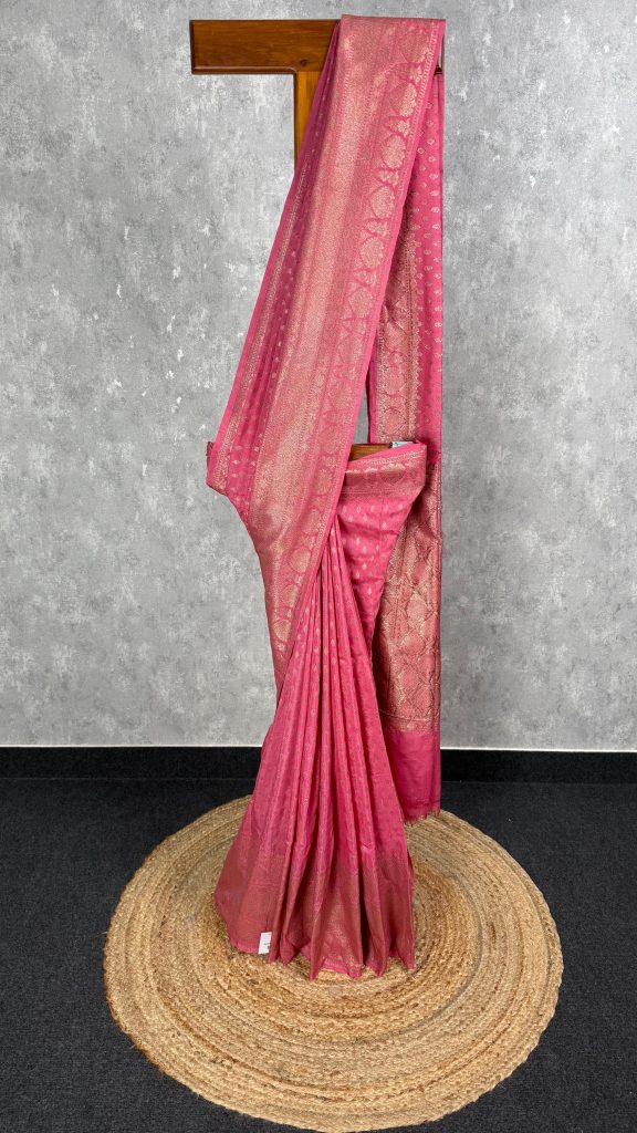 SEMI GEORGETTE ANTIQUE ZARI BANARASI SAREE