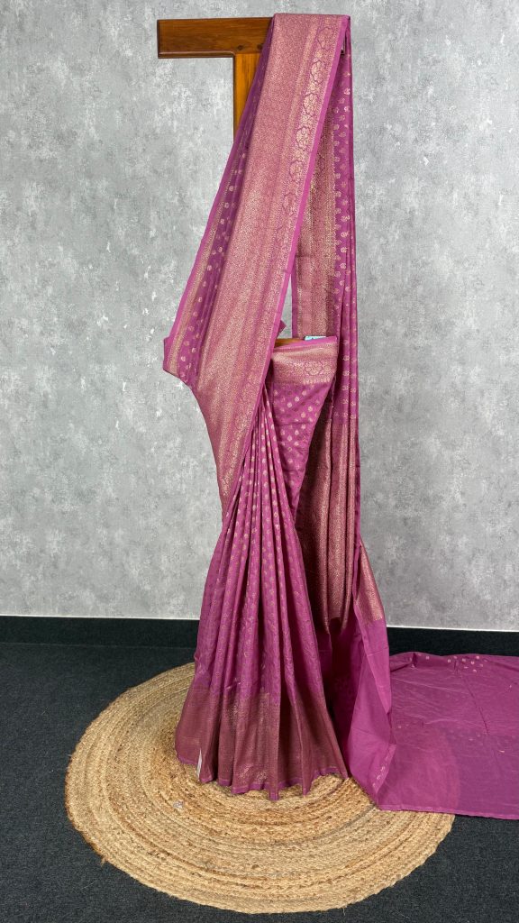 SEMI GEORGETTE ANTIQUE ZARI BANARASI SAREE