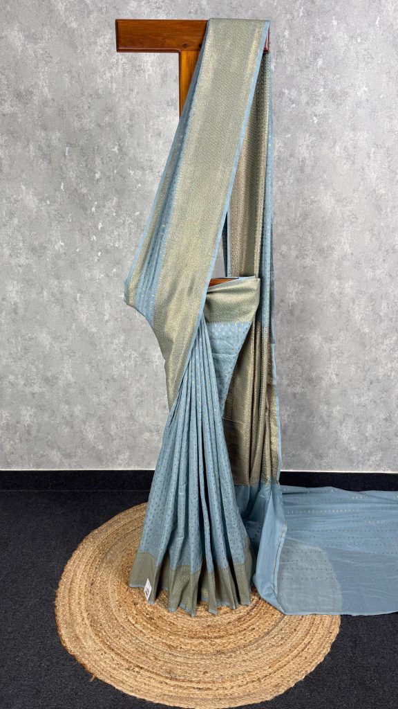 SEMI GEORGETTE ANTIQUE ZARI BANARASI SAREE