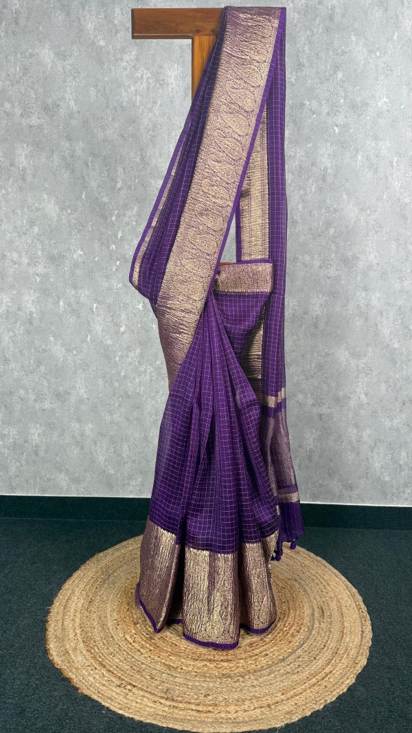 SILK ORGANZA ZARI CRUSH BANARASI SAREE