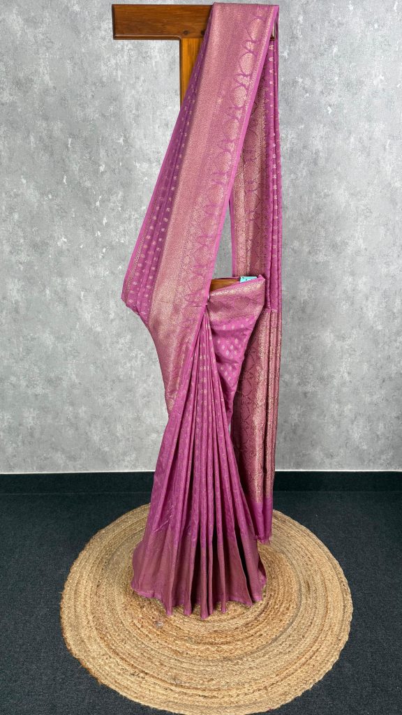 SEMI GEORGETTE ANTIQUE ZARI BANARASI SAREE