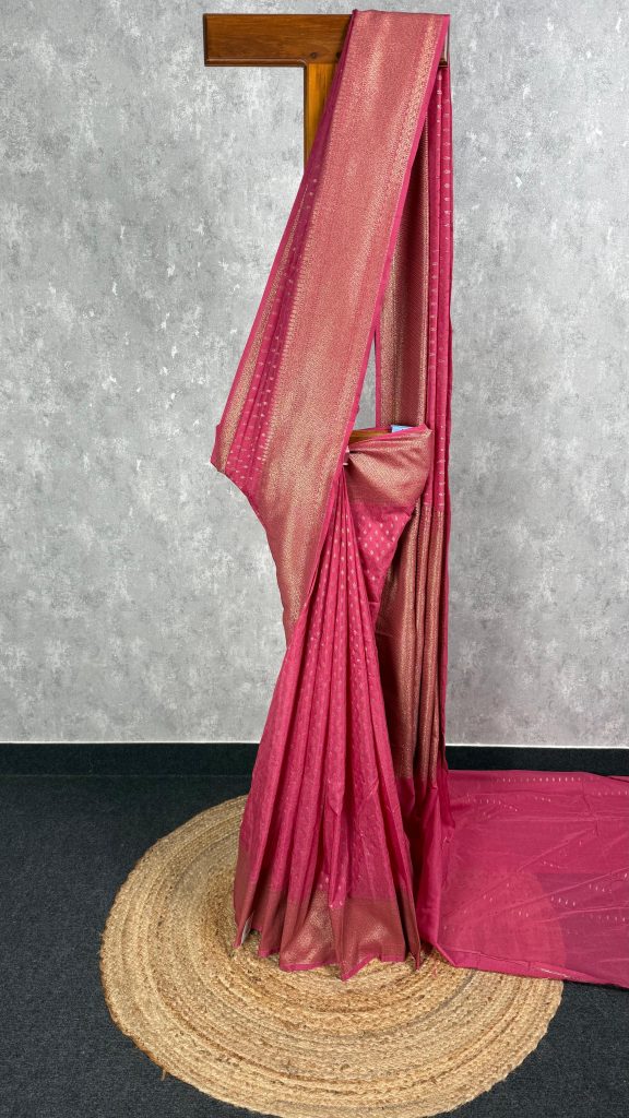 SEMI GEORGETTE ANTIQUE ZARI BANARASI SAREE