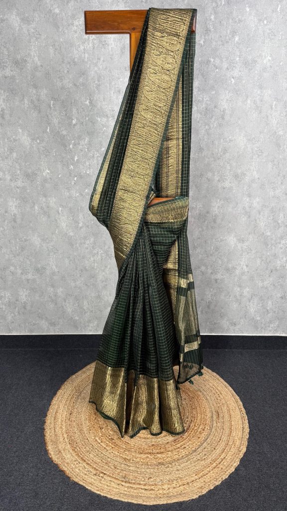SILK ORGANZA ZARI CRUSH BANARASI SAREE